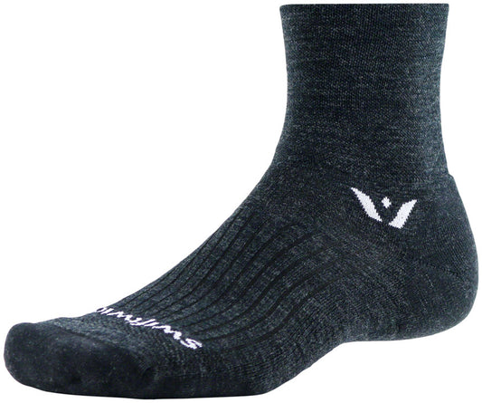 Swiftwick Pursuit Four Socks - 4" Coal Medium Socks Swiftwick   