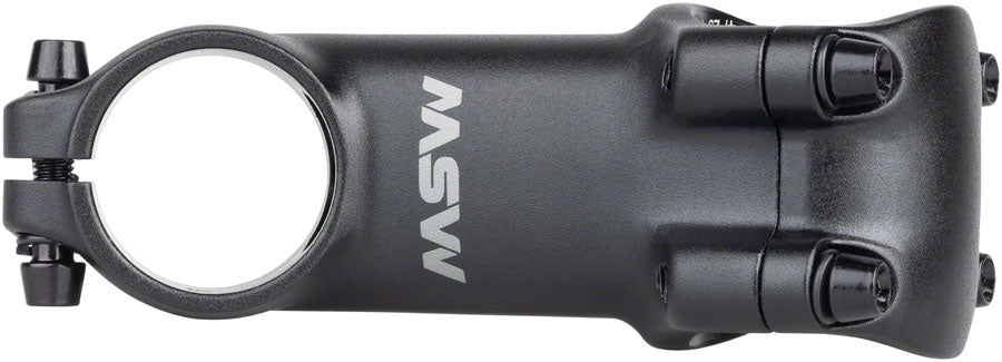 Attacco Manubrio MSW In Alluminio 80mm Per MTB - Morsetto 31.8mm, Angolo 25°, Nero