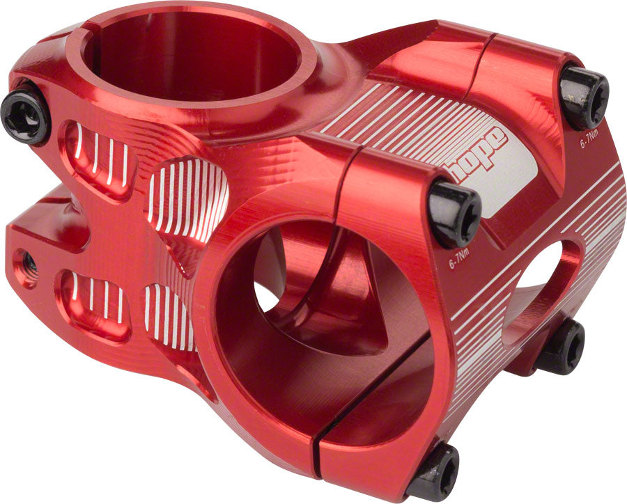 Hope AM/Freeride Stem - 35mm 31.8 Clamp +/-0 1 1/8" Aluminum Red Stems Hope   