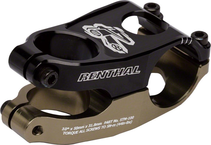 Renthal Duo Stem - 50mm 31.8 Clamp +/-10 1 1/8" Aluminum Black/Gold Stems Renthal   