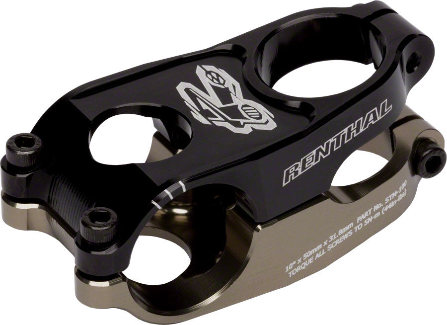 Renthal Duo Stem - 50mm 31.8 Clamp +/-10 1 1/8" Aluminum Black/Gold Stems Renthal   