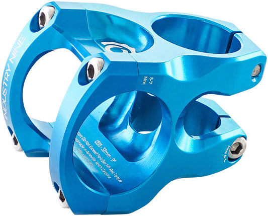 Industry Nine A35 Stem - 32mm 35 Clamp +/-9 1 1/8" Aluminum Turquoise Stems Industry Nine   