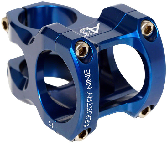 Industry Nine A318 Stem - 50mm 31.8mm Clamp +/-4.4 1 1/8" Aluminum Blue Stems Industry Nine   