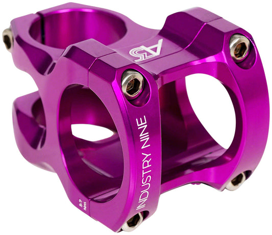 Industry Nine A318 Stem - 40mm 31.8mm Clamp +/-4.4 1 1/8" Aluminum Purple Stems Industry Nine   