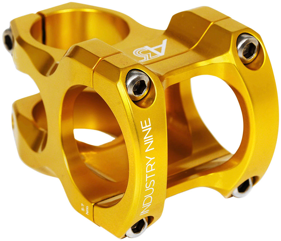 Industry Nine A35 Stem - 32mm 35mm Clamp +/-5 1 1/8" Aluminum Gold Stems Industry Nine   