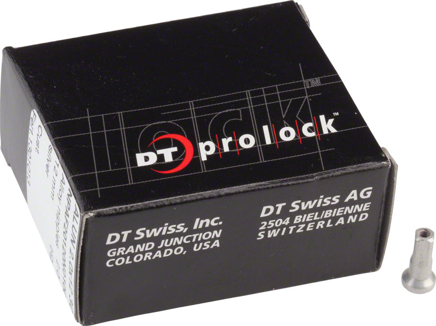 DT Swiss Pro Lock Aluminum Nipples: 2.0 x 12mm Silver Box of 100 Spoke Nipples DT Swiss   