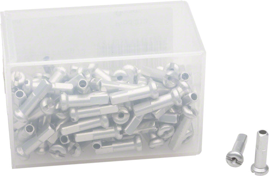 DT Swiss Standard Aluminum Nipples: 2.0 x 16mm Silver Box of 100 Spoke Nipples DT Swiss   