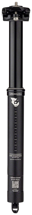 Wolf Tooth Resolve Dropper Seatpost - 30.9 125mm Travel Black Dropper Posts Wolf Tooth   