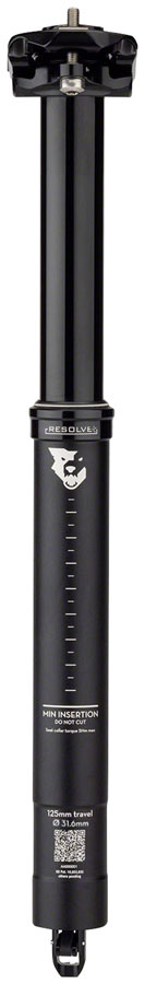 Wolf Tooth Resolve Dropper Seatpost - 31.6 125mm Travel Black Dropper Posts Wolf Tooth   