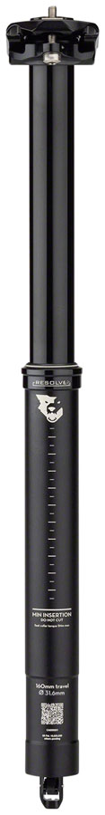 Wolf Tooth Resolve Dropper Seatpost - 31.6 160mm Travel Black Dropper Posts Wolf Tooth   