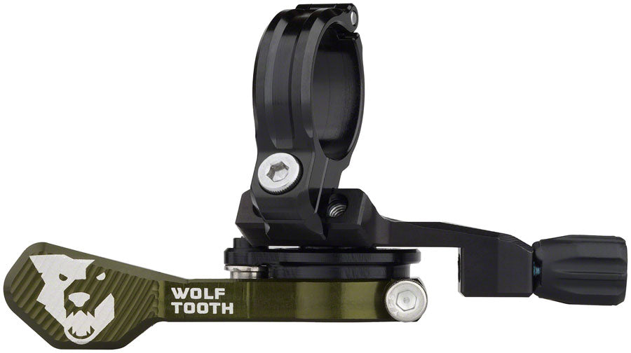 Wolf Tooth ReMote Pro Dropper Post Lever - 22.2mm Clamp Olive Dropper Seatpost Remote Wolf Tooth   