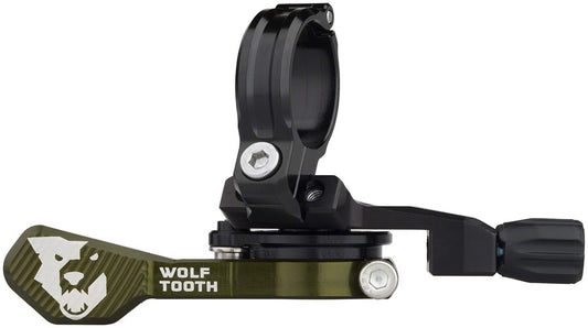 Wolf Tooth ReMote Pro Dropper Post Lever - 22.2mm Clamp Olive Dropper Seatpost Remote Wolf Tooth   