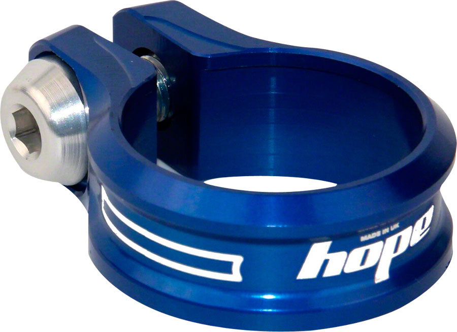 Hope Bolt Seat Clamp 31.8mm Blue Seatpost Parts and Accessories Hope   