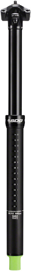 SDG Tellis Dropper Seatpost - 34.9mm 125mm Black Dropper Posts SDG   