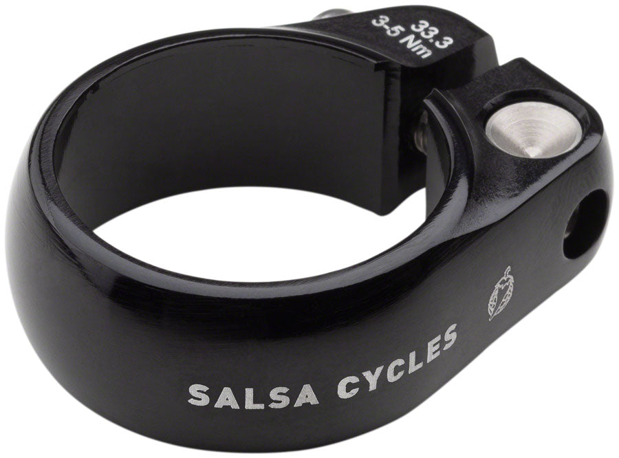 Salsa Lip-Lock Seat Collar 33.3mm Black Seatpost Parts and Accessories Salsa   
