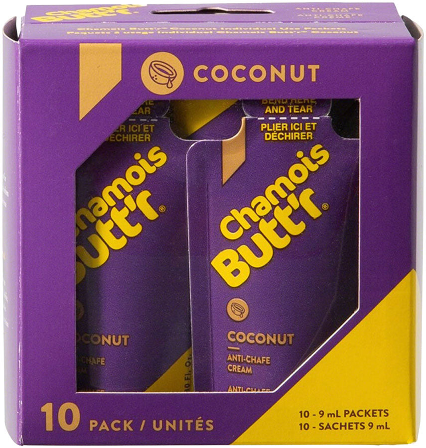 Chamois Buttr Coconut .3oz POP Box 10 Anti Chafe Chamois Butt'r   