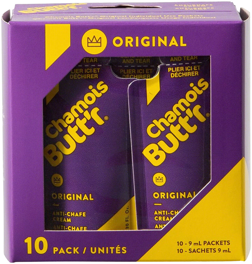 Chamois Buttr Original: 0.3oz Packet Box of 10 Anti Chafe Chamois Butt'r   