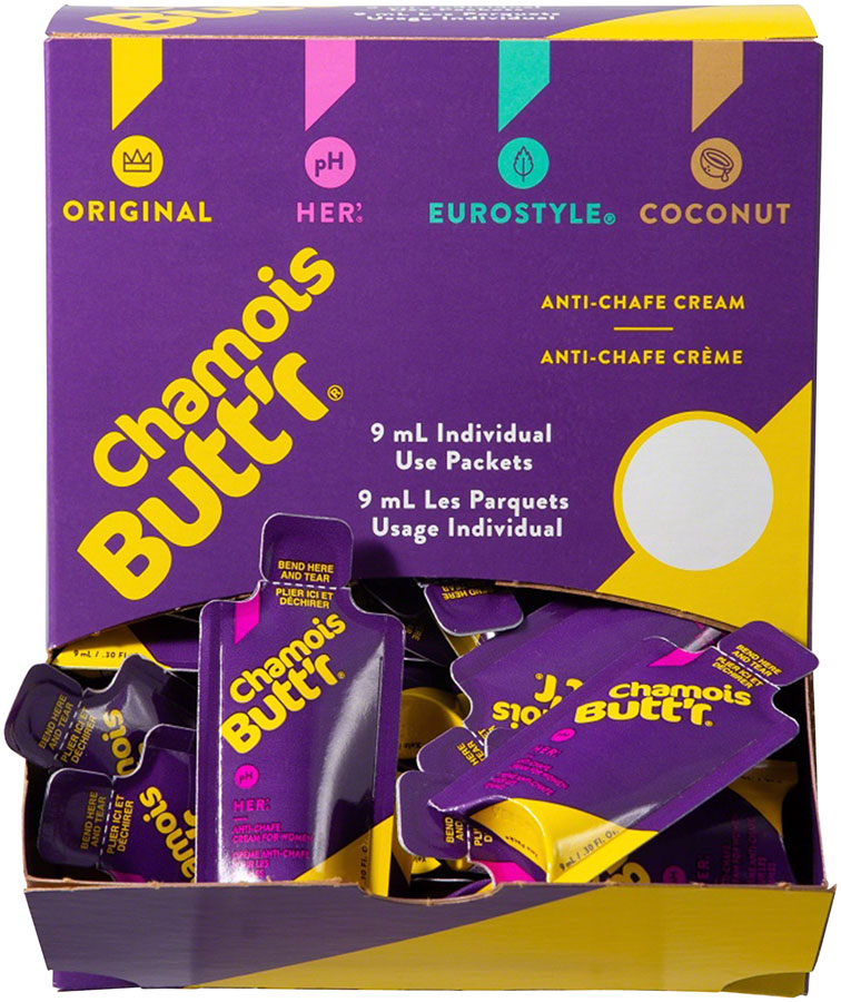 Chamois Buttr Her: 0.3oz Packet POP Box of 75 Anti Chafe Chamois Butt'r   