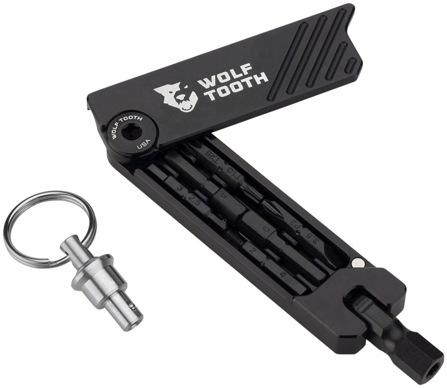 Wolf Tooth 6-Bit Hex Wrench Multi-Tool with Keyring - Black Multi Tools Wolf Tooth   