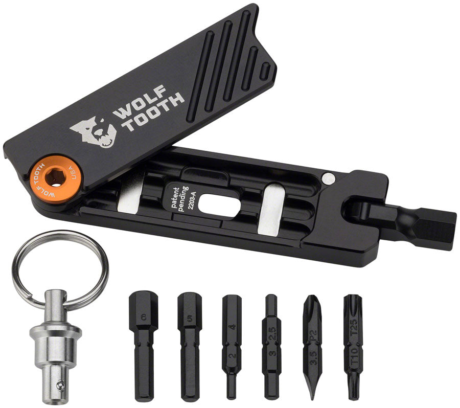 Wolf Tooth 6-Bit Hex Wrench Multi-Tool with Keyring - Gold Multi Tools Wolf Tooth   