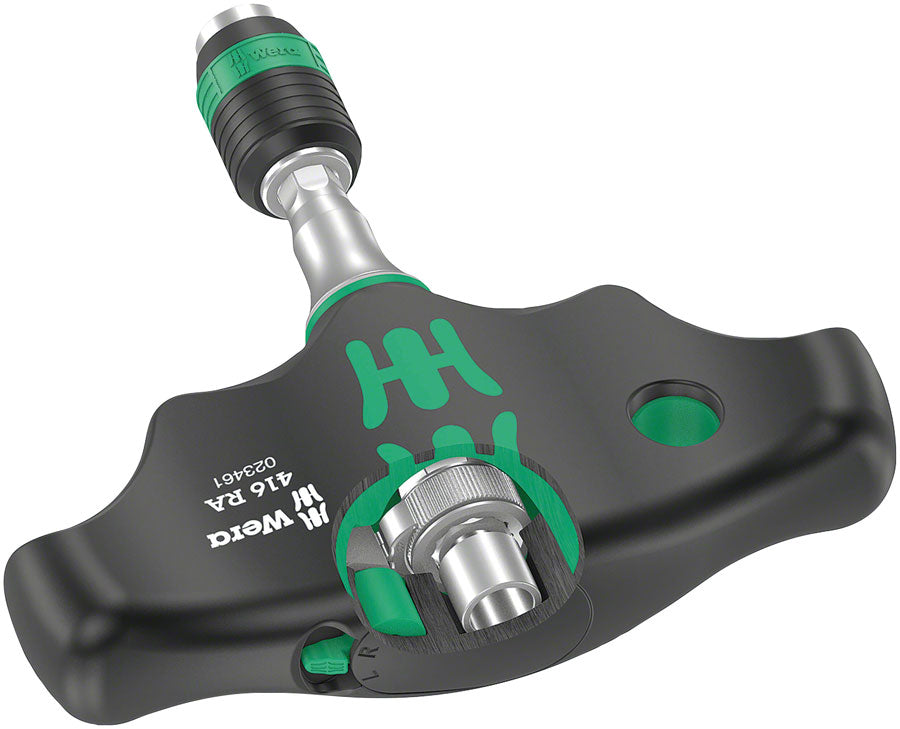 Wera 416 RA T-Handle Screwdriver - Ratchet Function Rapidaptor Quick-Release Chuck Screwdrivers Wera   