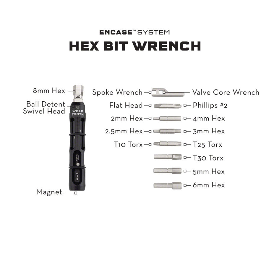 Wolf Tooth EnCase System Hex Bit Wrench Multi Tool Multi Tools Wolf Tooth   