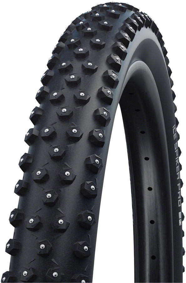 Schwalbe Ice Spiker Pro Tire - 27.5 x 2.6 Tubeless Folding BLK Performance RaceGuard Double Defense 344 Aluminum Studs Tires Schwalbe   