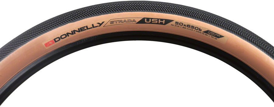 Donnelly Sports Strada USH Tire - 650b x 50 Tubeless Folding Black/Tan Tires Donnelly Sports   
