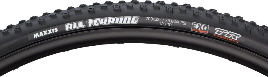 Maxxis All Terrane Tire - 700 x 33 Tubeless Folding Black Dual EXO 120tpi Tires Maxxis   