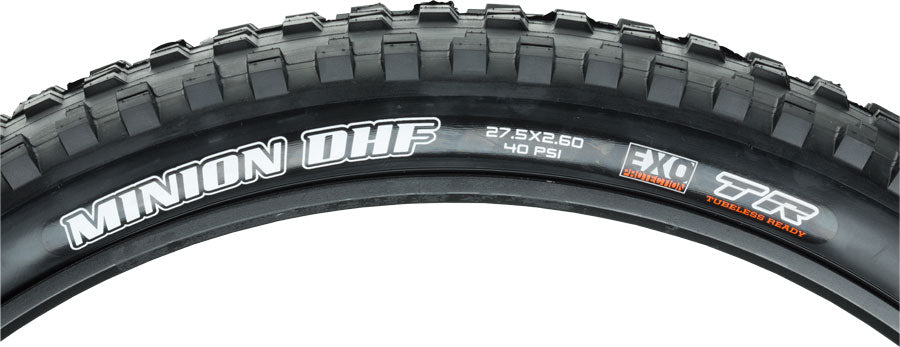 Maxxis Minion DHF Tire - 27.5 x 2.6 Tubeless Folding Black Dual EXO Tires Maxxis   