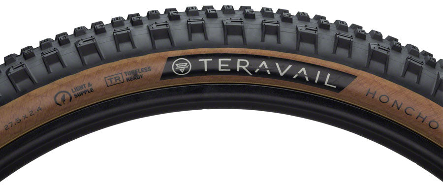 Teravail Honcho Tire - 27.5 x 2.4 Tubeless Folding Tan Light Supple Grip Compound Tires Teravail   