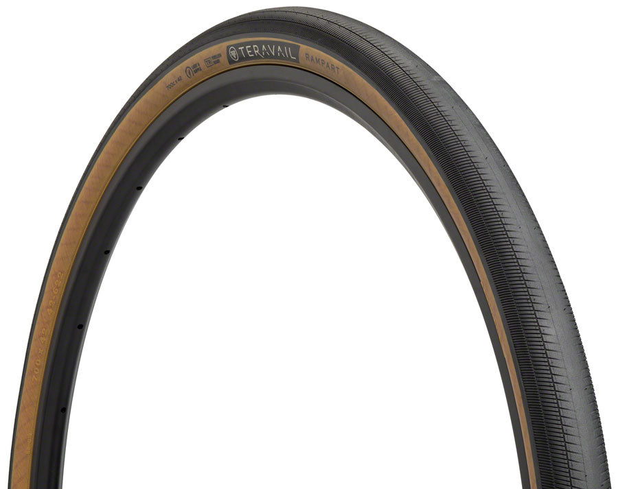 Teravail Rampart Tire - 700 x 42 Tubeless Folding Tan Light Supple Fast Compound Tires Teravail   