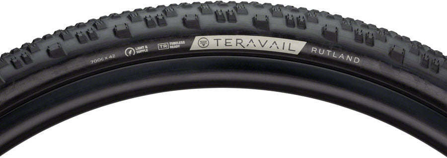 Teravail Rutland Tire - 700 x 42 Tubeless Folding Black Durable Tires Teravail   