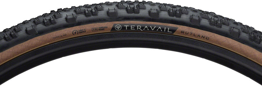 Teravail Rutland Tire - 700 x 42 Tubeless Folding Tan Light Supple Fast Compound Tires Teravail   