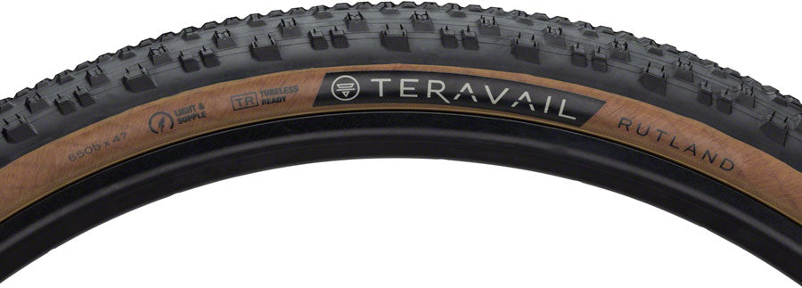 Teravail Rutland Tire - 650b x 47 Tubeless Folding Tan Light and Supple Tires Teravail   