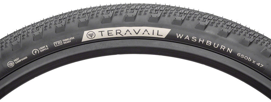 Teravail Washburn Tire - 650b x 47 Tubeless Folding Black Light and Supple Tires Teravail   