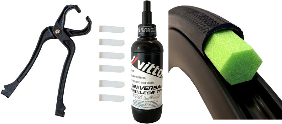 Vittoria Air-Liner Tubeless Road Kit - 2 Inserts Tire Sealant Pliers Clips Small 25mm Tubeless Accessories Vittoria   