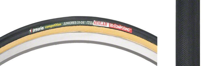 Vittoria Juniores Tire - 650c x 21 Tubular Folding Black/Tan Tires Vittoria   