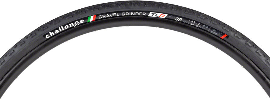Challenge Gravel Grinder Race Tire - 700 x 38 Tubeless Folding Black Tires Challenge   