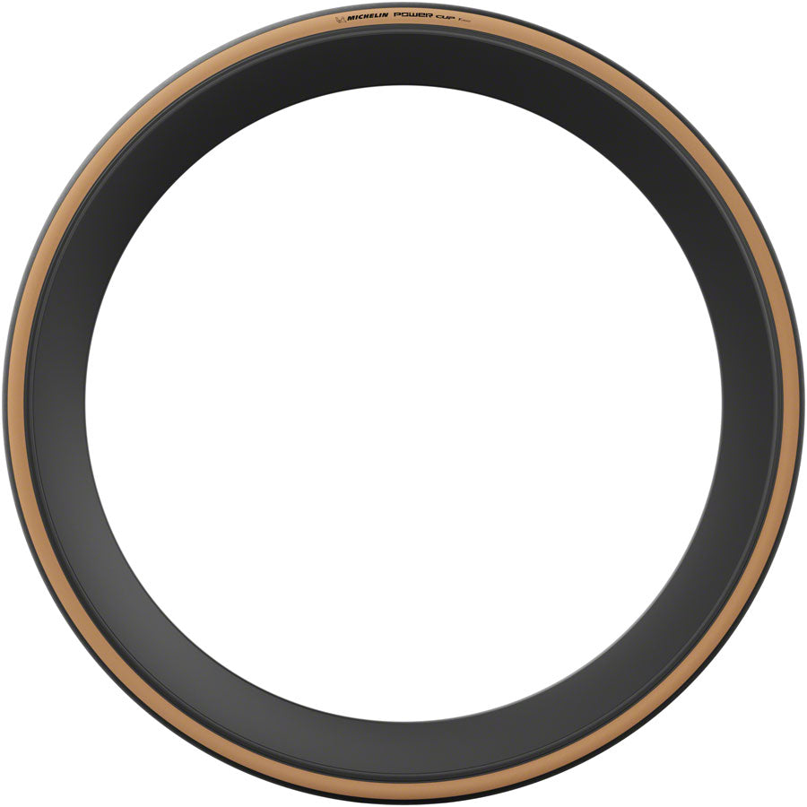 Michelin Power Cup TLR Tire - 700 x 25 Tubeless Folding BLK/Tan Competition Line X-RACE Air Proof Tires Michelin   