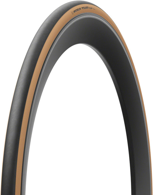 Michelin Power Cup TLR Tire - 700 x 25 Tubeless Folding BLK/Tan Competition Line X-RACE Air Proof Tires Michelin   