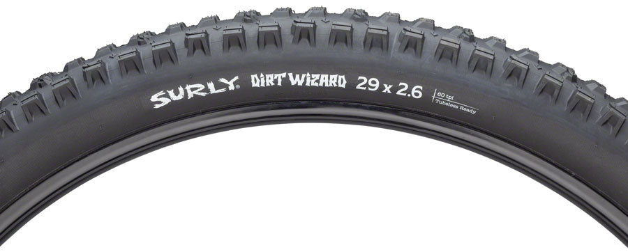 Surly Dirt Wizard Tire - 29 x 2.6 Tubless Folding Black 60tpi Tires Surly   