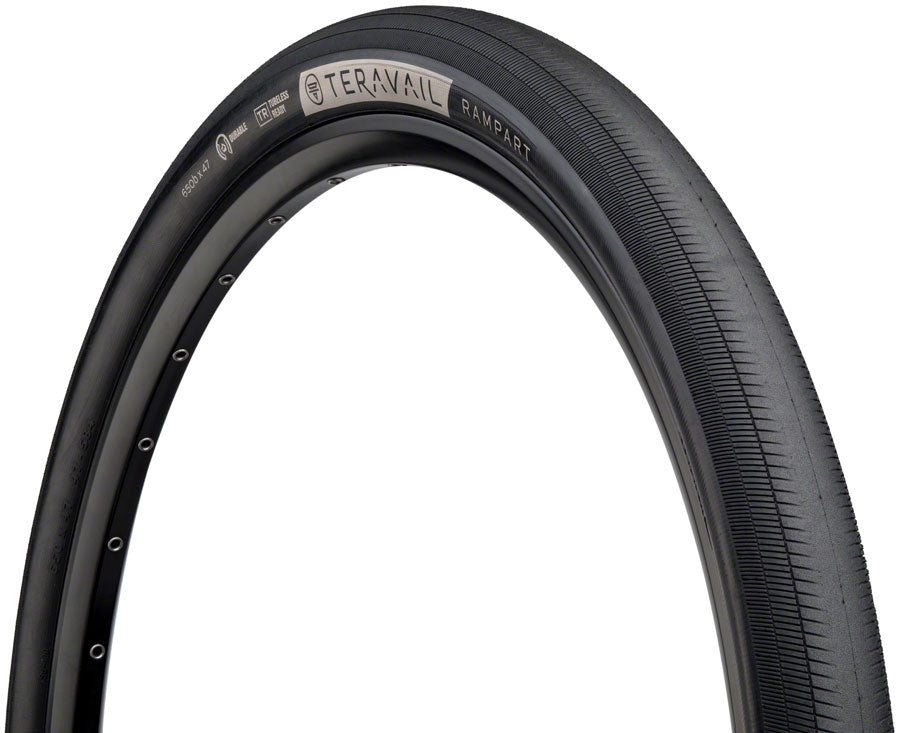 Teravail Rampart Tire - 650b x 47 Tubeless Folding BLK Durable Fast Compound Tires Teravail   