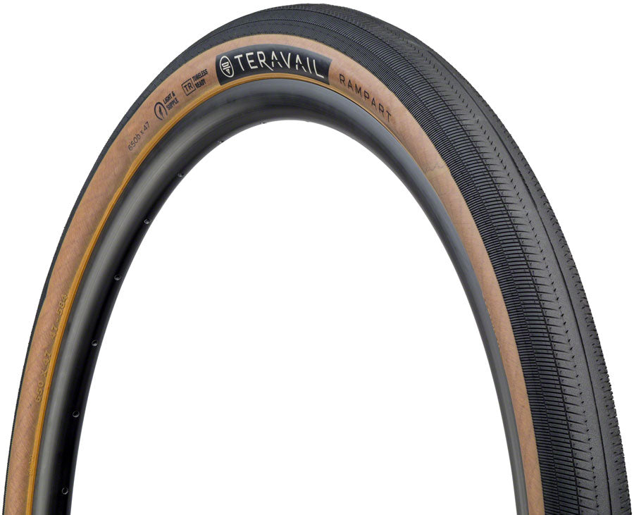 Teravail Rampart Tire - 650b x 47 Tubeless Folding Tan Light Supple Fast Compound Tires Teravail   