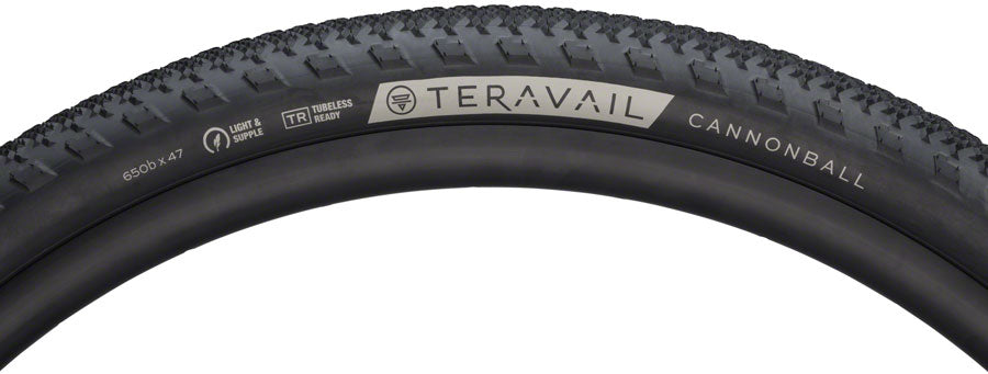 Teravail Cannonball Tire - 650b x 47 Tubeless Folding BLK Durable Fast Compound Tires Teravail   