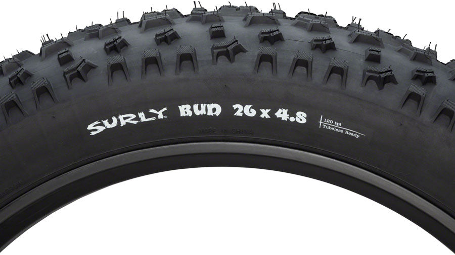 Surly Bud Tire - 26 x 4.8 Tubeless Folding Black 120tpi Tires Surly   