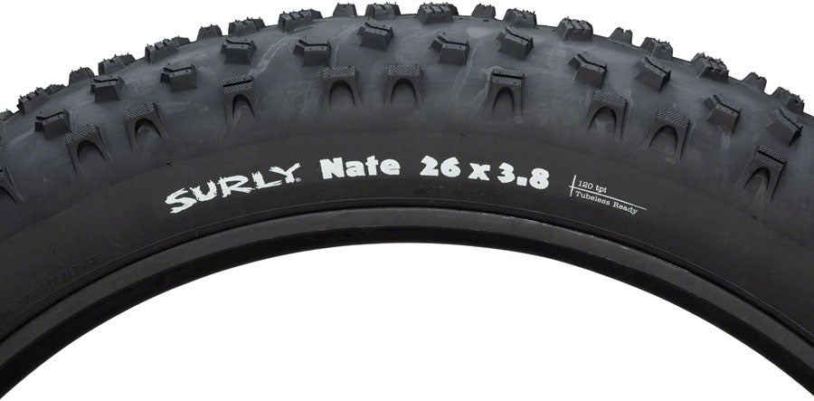 Surly Nate Tire - 26 x 3.8 Tubeless Folding Black 120tpi Tires Surly   