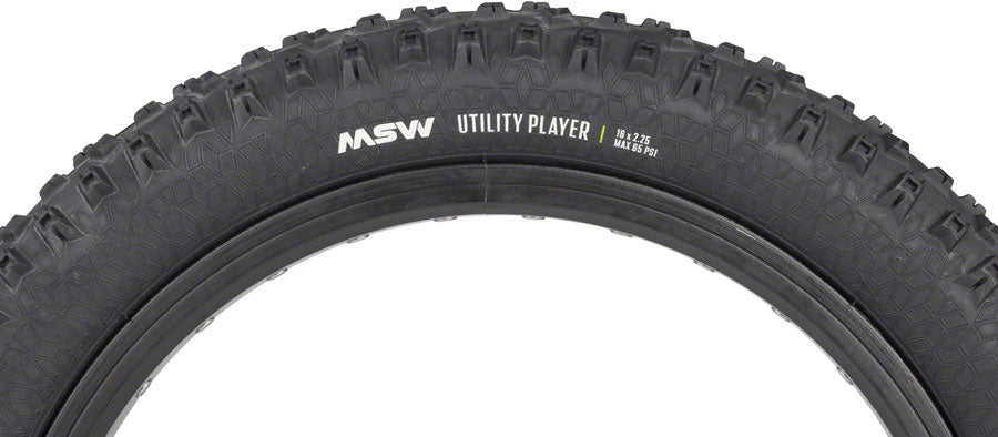 MSW Utility Player Tire - 16 x 2.25 Black Folding Wire Bead 33tpi Tires MSW   