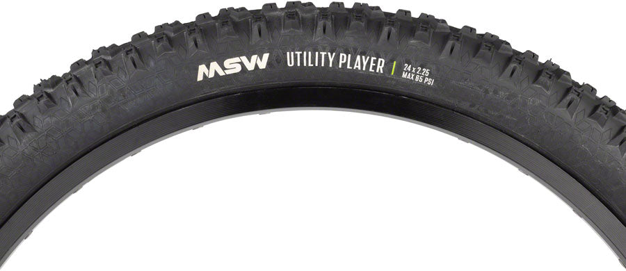 MSW Utility Player Tire - 24 x 2.25 Black Folding Wire Bead 33tpi Tires MSW   