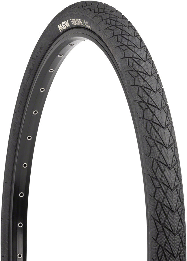 MSW Tour Guide Tire - 26 x 1.75 Black Rigid Wire Bead 33tpi Tires MSW   